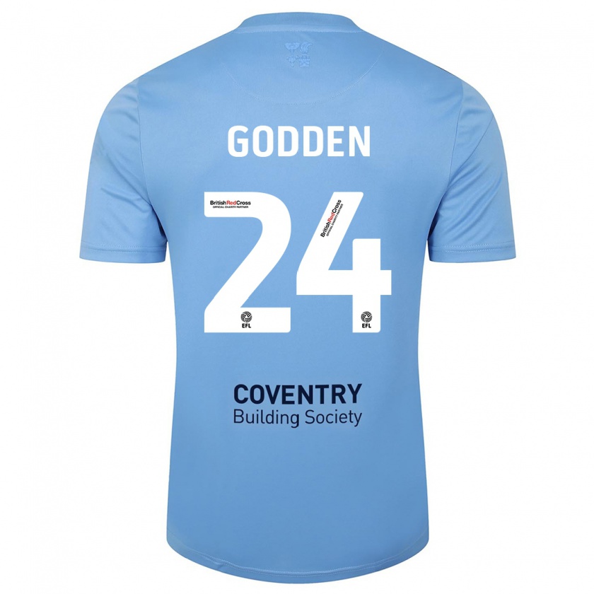 Kandiny Férfi Matt Godden #24 Égszínkék Hazai Jersey 2023/24 Mez Póló Ing