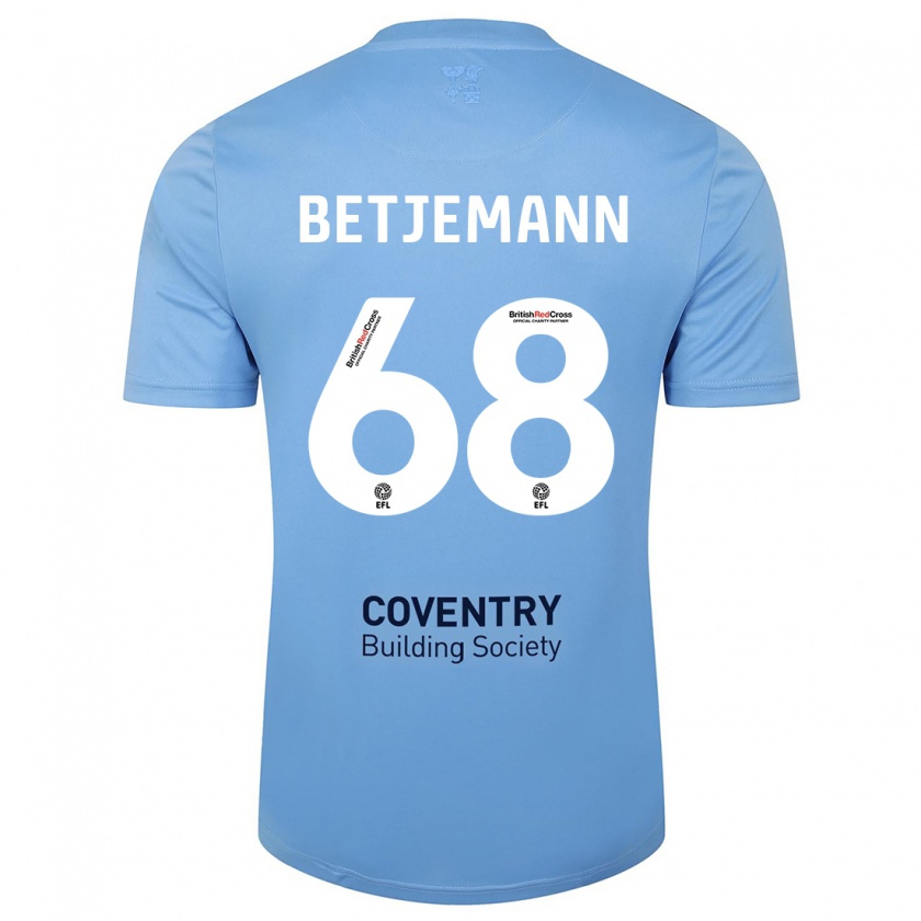 Kandiny Férfi Elliot Betjemann #68 Égszínkék Hazai Jersey 2023/24 Mez Póló Ing