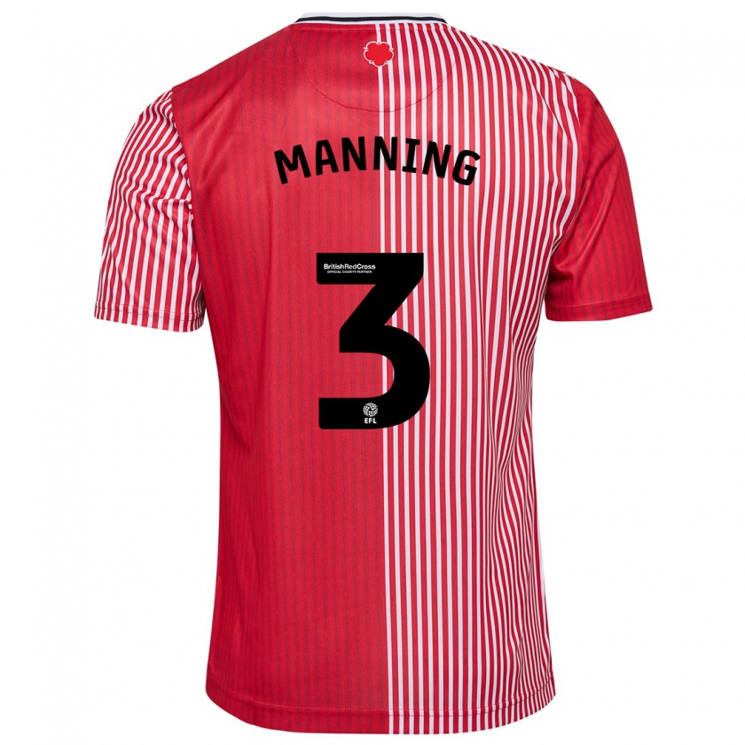 Kandiny Férfi Ryan Manning #3 Piros Hazai Jersey 2023/24 Mez Póló Ing