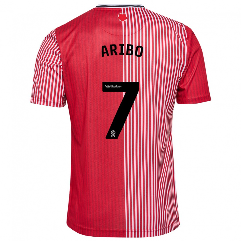 Kandiny Férfi Joe Aribo #7 Piros Hazai Jersey 2023/24 Mez Póló Ing