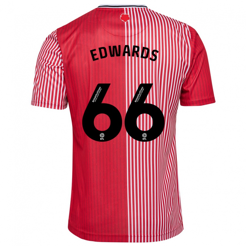 Kandiny Férfi Diamond Edwards #66 Piros Hazai Jersey 2023/24 Mez Póló Ing