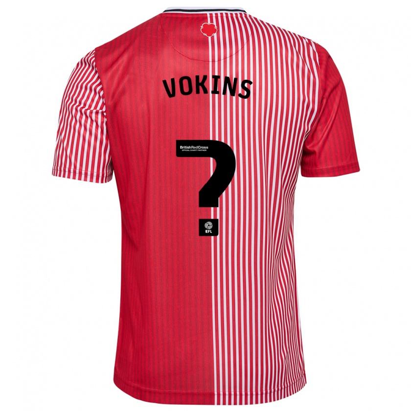 Kandiny Férfi Jake Vokins #0 Piros Hazai Jersey 2023/24 Mez Póló Ing