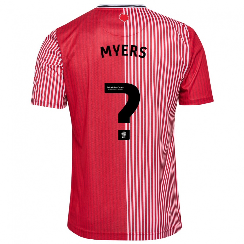 Kandiny Férfi Tevin Myers #0 Piros Hazai Jersey 2023/24 Mez Póló Ing