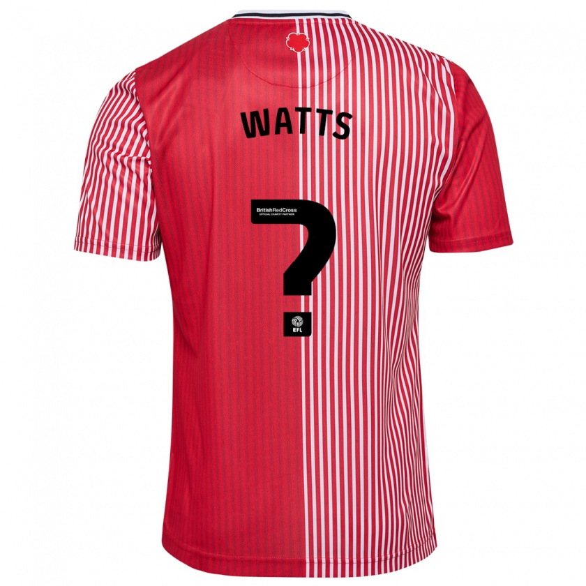 Kandiny Férfi Harry Watts #0 Piros Hazai Jersey 2023/24 Mez Póló Ing