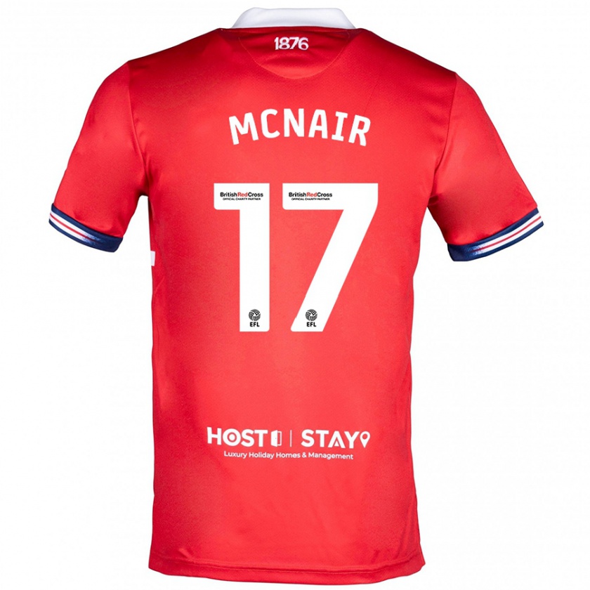 Kandiny Férfi Paddy Mcnair #17 Piros Hazai Jersey 2023/24 Mez Póló Ing