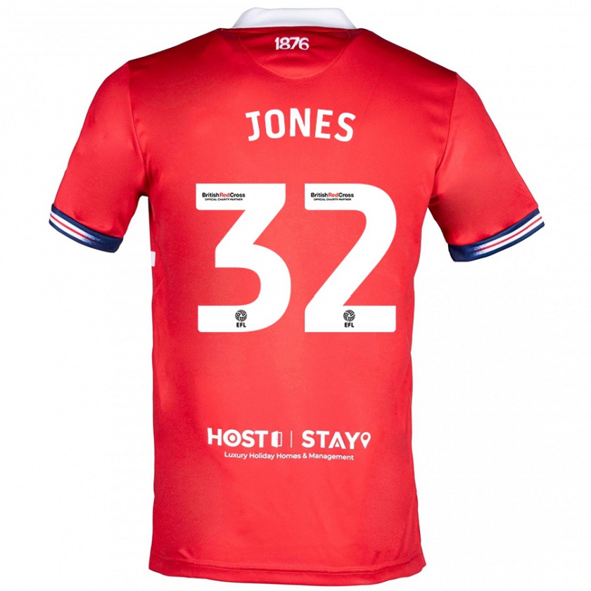 Kandiny Férfi Jamie Jones #32 Piros Hazai Jersey 2023/24 Mez Póló Ing