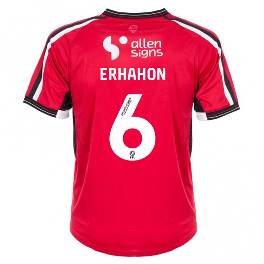 Kandiny Férfi Ethan Erhahon #6 Piros Hazai Jersey 2023/24 Mez Póló Ing