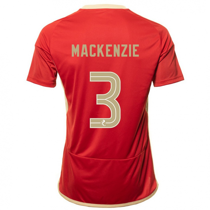 Kandiny Férfi Jack Mackenzie #3 Piros Hazai Jersey 2023/24 Mez Póló Ing