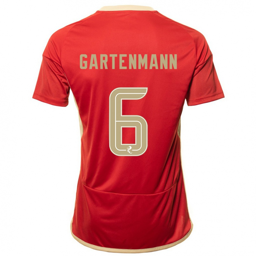 Kandiny Férfi Stefan Gartenmann #6 Piros Hazai Jersey 2023/24 Mez Póló Ing