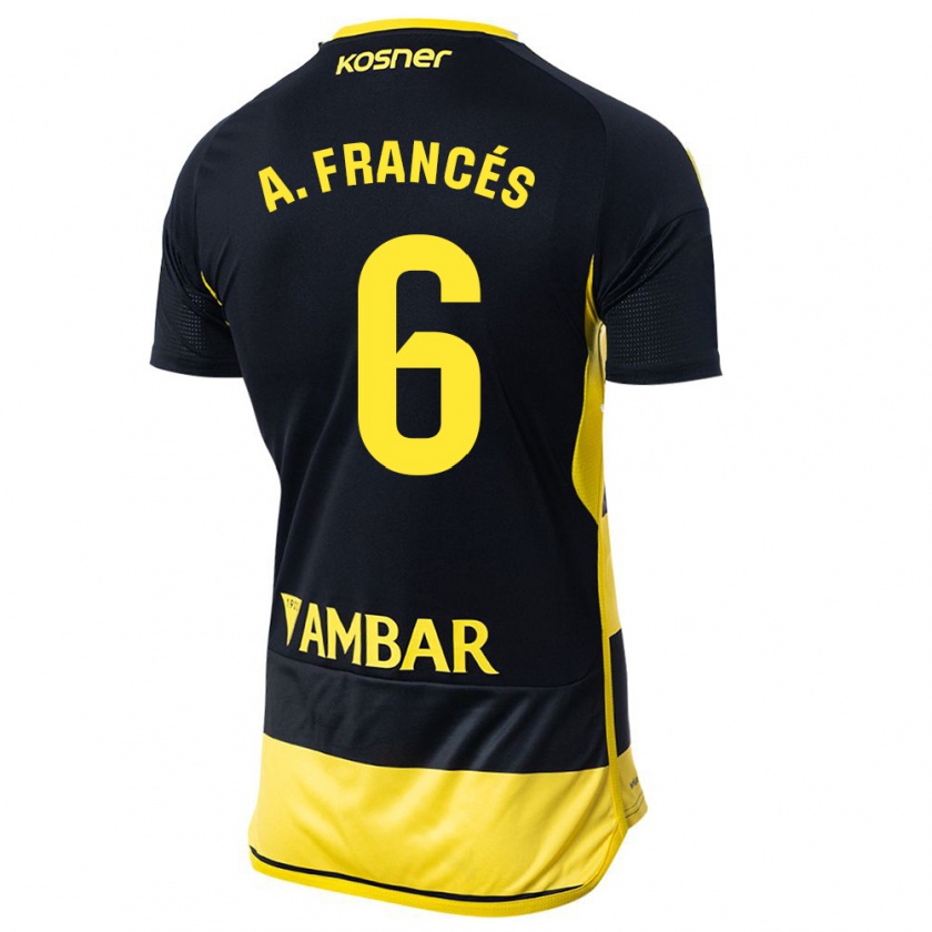 Kandiny Férfi Alejandro Francés #6 Fekete Sárga Idegenbeli Jersey 2023/24 Mez Póló Ing