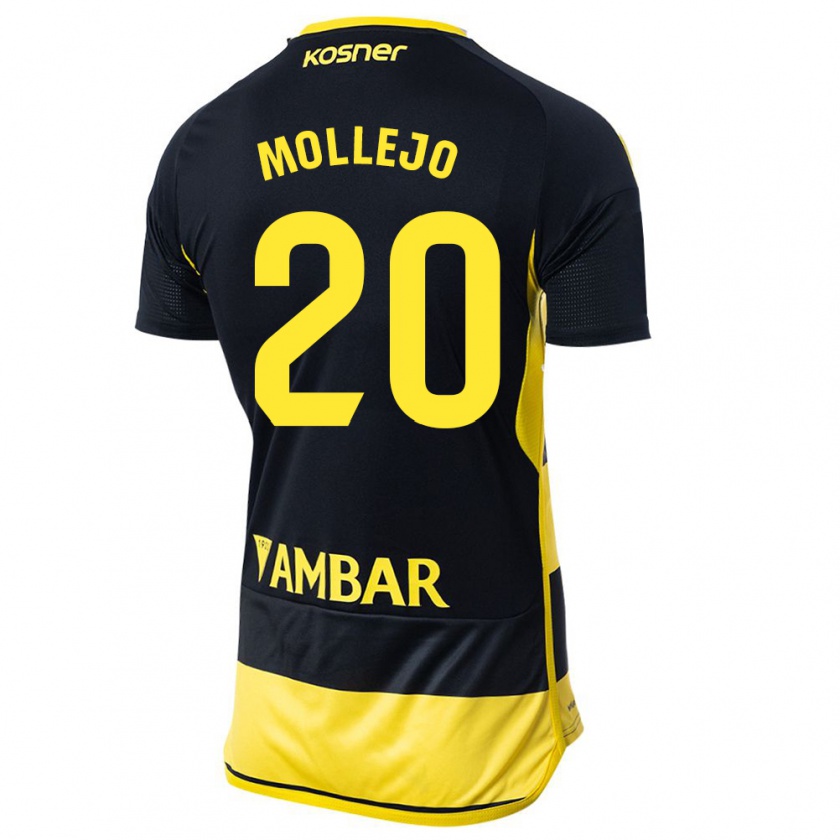 Kandiny Férfi Víctor Mollejo #20 Fekete Sárga Idegenbeli Jersey 2023/24 Mez Póló Ing