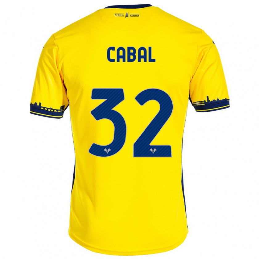 Kandiny Férfi Juan Cabal #32 Sárga Idegenbeli Jersey 2023/24 Mez Póló Ing