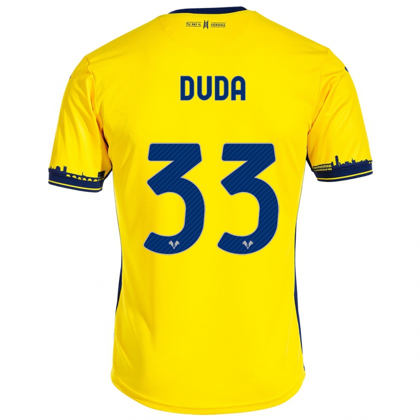 Kandiny Férfi Ondrej Duda #33 Sárga Idegenbeli Jersey 2023/24 Mez Póló Ing