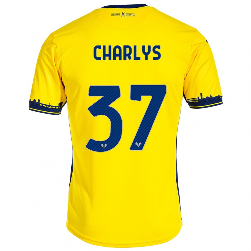 Kandiny Férfi Charlys #37 Sárga Idegenbeli Jersey 2023/24 Mez Póló Ing