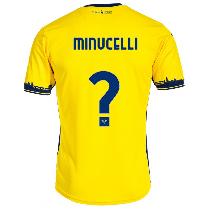 Kandiny Férfi Enrico Minucelli #0 Sárga Idegenbeli Jersey 2023/24 Mez Póló Ing