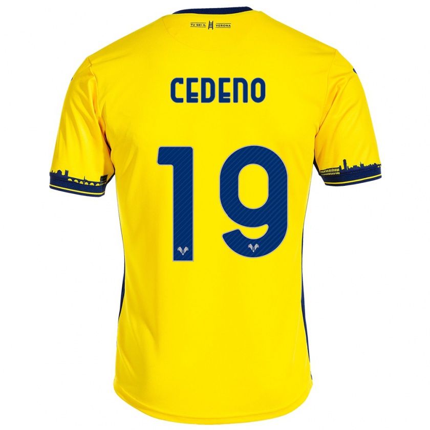 Kandiny Férfi Lineth Cedeno #19 Sárga Idegenbeli Jersey 2023/24 Mez Póló Ing