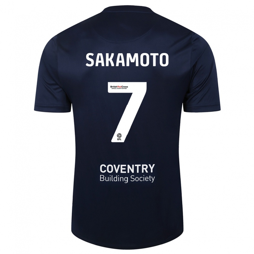 Kandiny Férfi Tatsuhiro Sakamoto #7 Vörös Haditengerészet Idegenbeli Jersey 2023/24 Mez Póló Ing