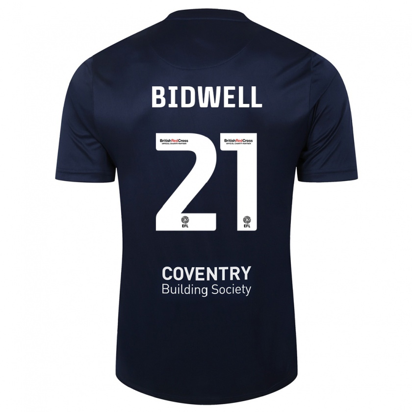 Kandiny Férfi Jake Bidwell #21 Vörös Haditengerészet Idegenbeli Jersey 2023/24 Mez Póló Ing