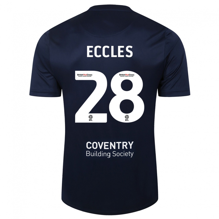 Kandiny Férfi Josh Eccles #28 Vörös Haditengerészet Idegenbeli Jersey 2023/24 Mez Póló Ing