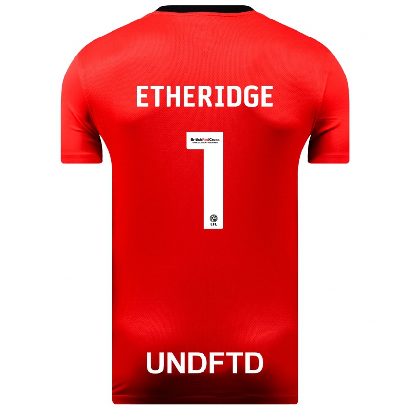 Kandiny Férfi Neil Etheridge #1 Piros Idegenbeli Jersey 2023/24 Mez Póló Ing