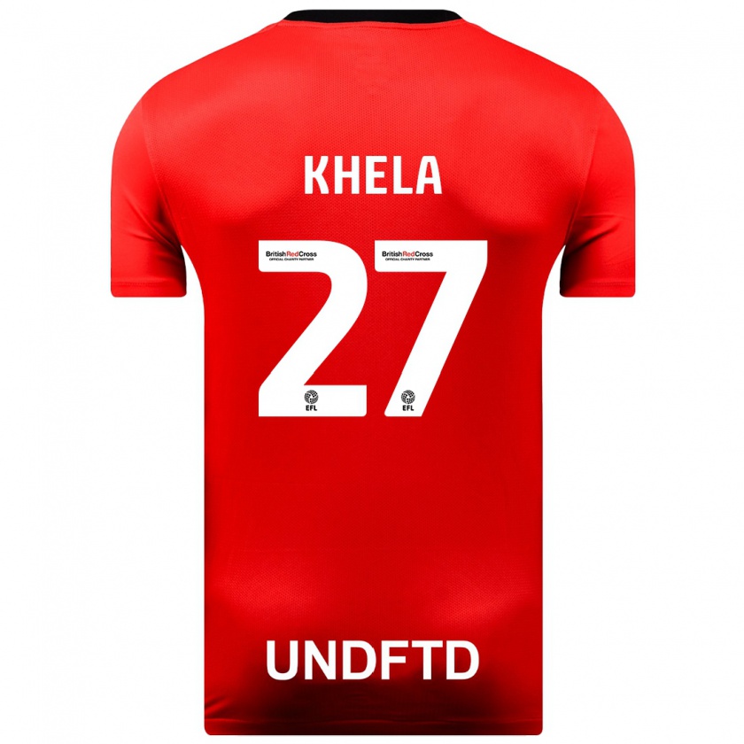 Kandiny Férfi Brandon Khela #27 Piros Idegenbeli Jersey 2023/24 Mez Póló Ing