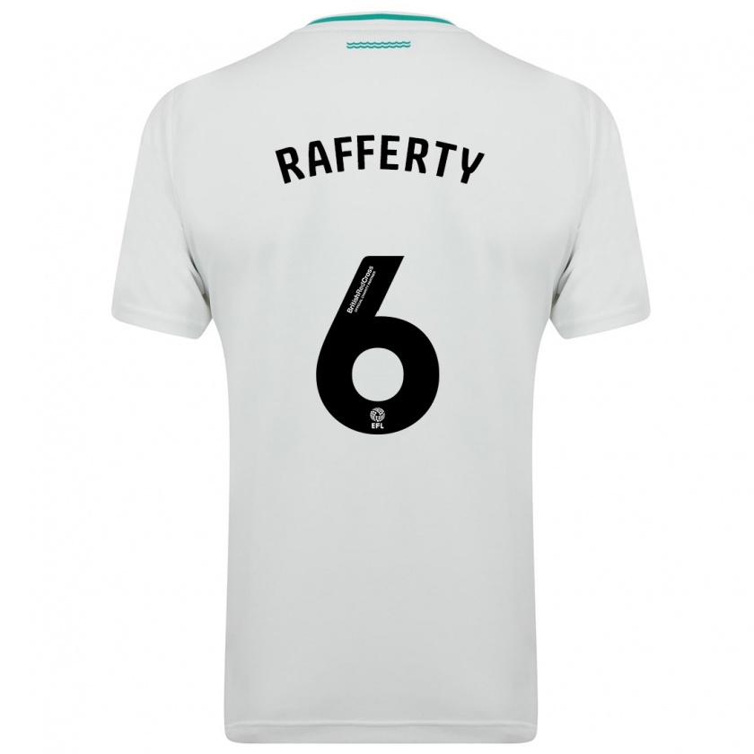 Kandiny Férfi Laura Rafferty #6 Fehér Idegenbeli Jersey 2023/24 Mez Póló Ing