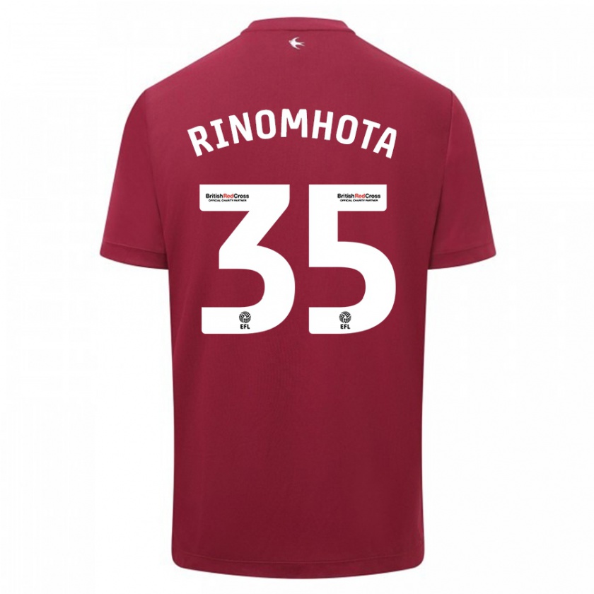 Kandiny Férfi Andy Rinomhota #35 Piros Idegenbeli Jersey 2023/24 Mez Póló Ing