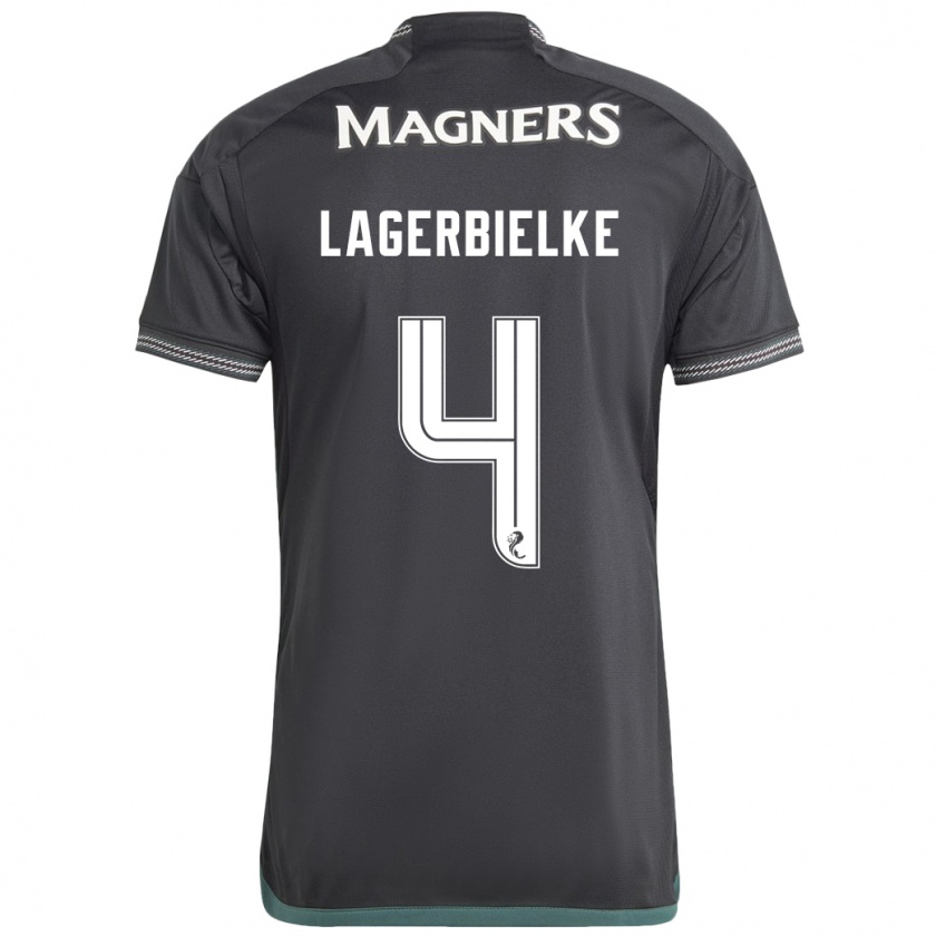 Kandiny Férfi Gustaf Lagerbielke #4 Fekete Idegenbeli Jersey 2023/24 Mez Póló Ing