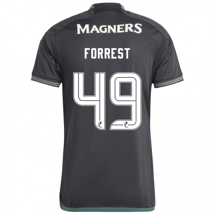 Kandiny Férfi James Forrest #49 Fekete Idegenbeli Jersey 2023/24 Mez Póló Ing