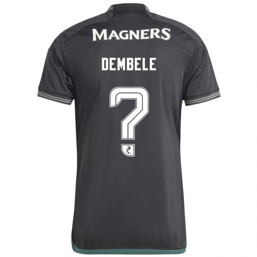 Kandiny Férfi Hassan Dembele #0 Fekete Idegenbeli Jersey 2023/24 Mez Póló Ing