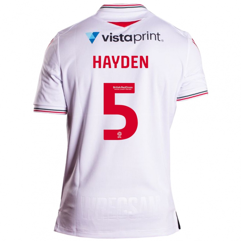 Kandiny Férfi Aaron Hayden #5 Fehér Idegenbeli Jersey 2023/24 Mez Póló Ing