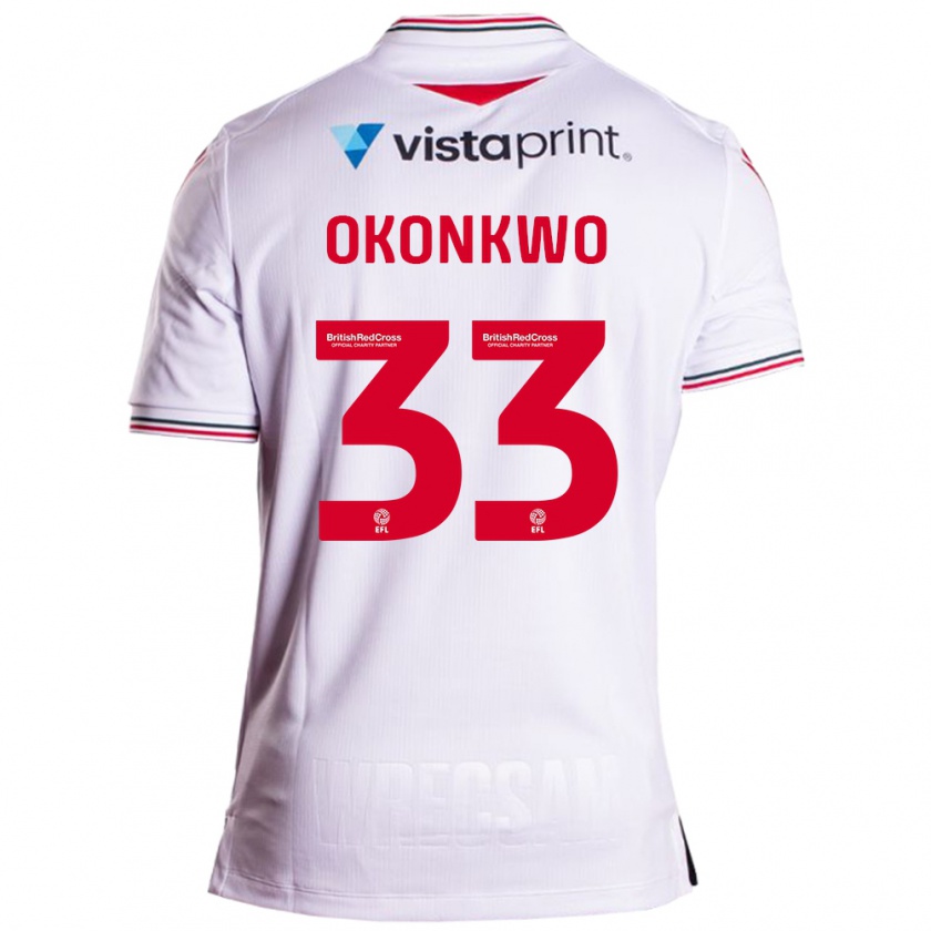 Kandiny Férfi Arthur Okonkwo #33 Fehér Idegenbeli Jersey 2023/24 Mez Póló Ing