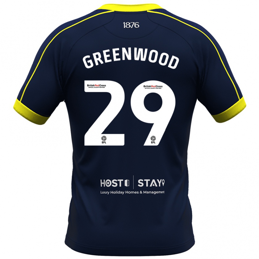 Kandiny Férfi Sam Greenwood #29 Haditengerészet Idegenbeli Jersey 2023/24 Mez Póló Ing