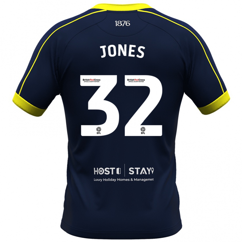 Kandiny Férfi Jamie Jones #32 Haditengerészet Idegenbeli Jersey 2023/24 Mez Póló Ing