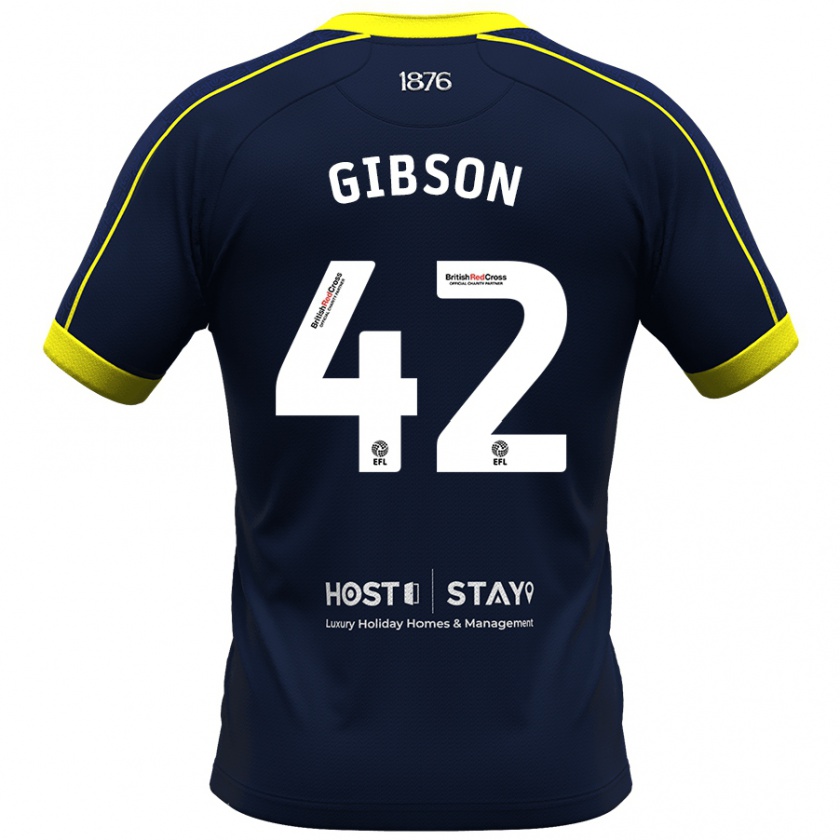 Kandiny Férfi Joseph Gibson #42 Haditengerészet Idegenbeli Jersey 2023/24 Mez Póló Ing