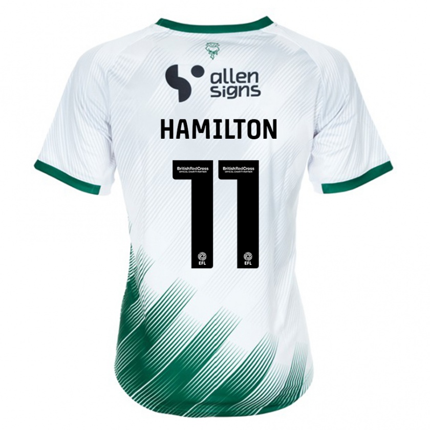 Kandiny Férfi Ethan Hamilton #11 Fehér Idegenbeli Jersey 2023/24 Mez Póló Ing