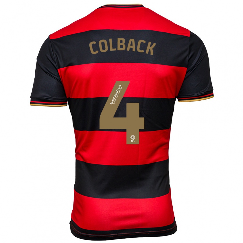 Kandiny Férfi Jack Colback #4 Fekete Piros Idegenbeli Jersey 2023/24 Mez Póló Ing