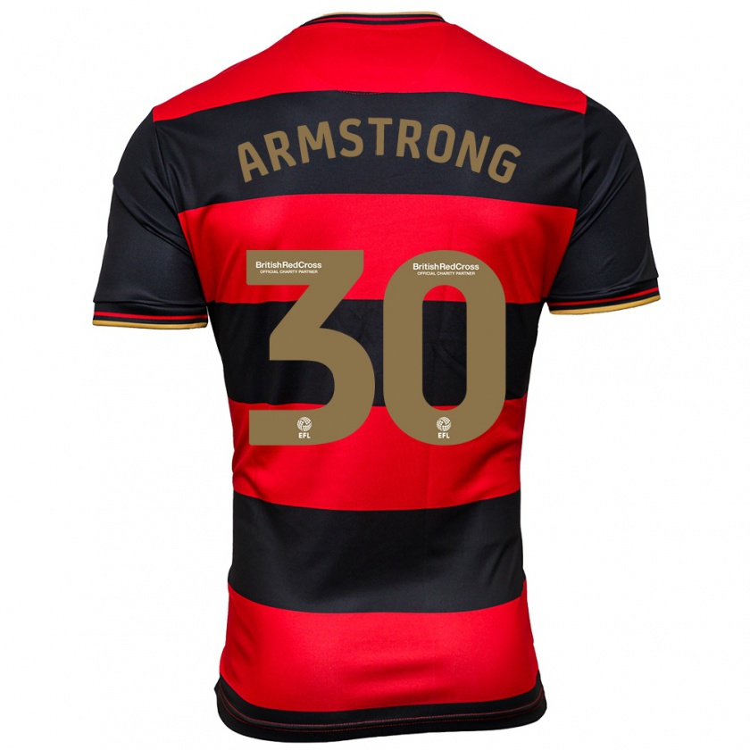 Kandiny Férfi Sinclair Armstrong #30 Fekete Piros Idegenbeli Jersey 2023/24 Mez Póló Ing