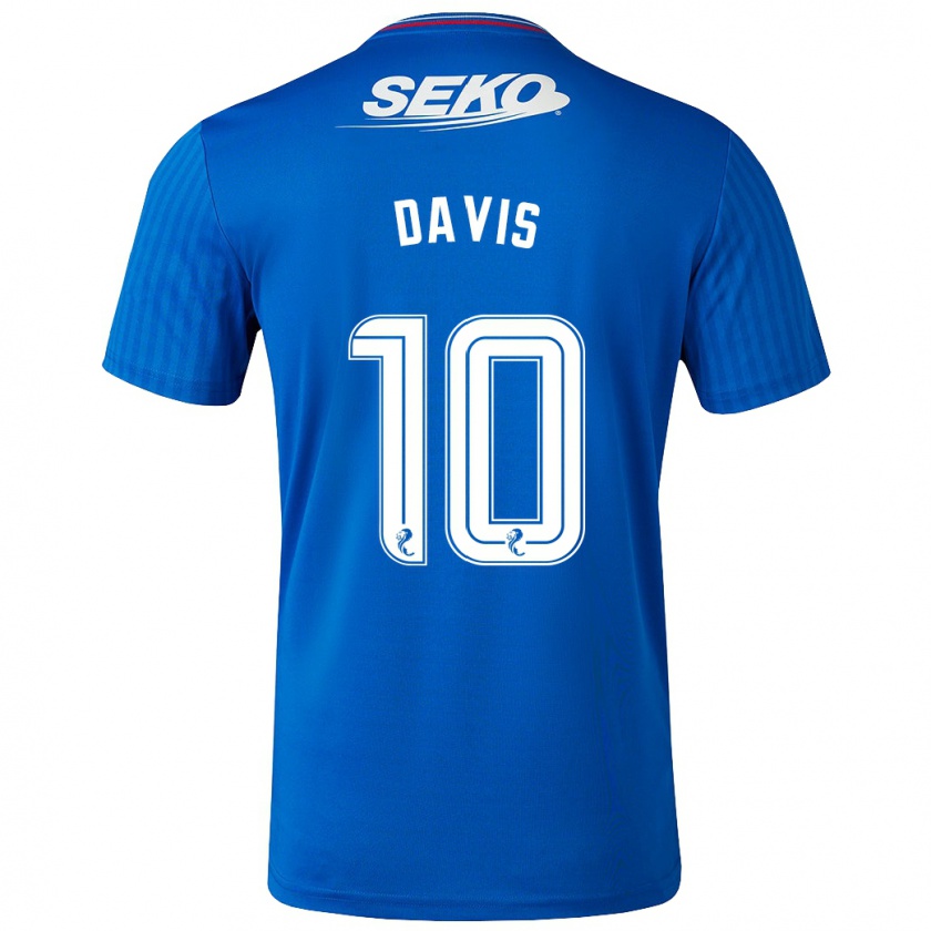 Kandiny Női Steven Davis #10 Kék Hazai Jersey 2023/24 Mez Póló Ing