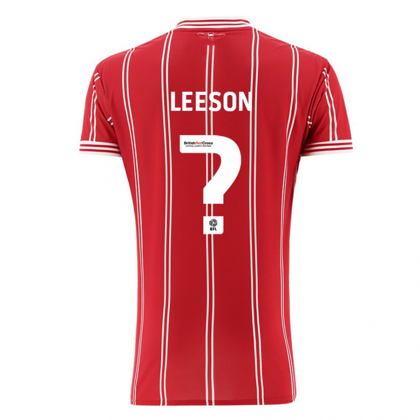 Kandiny Női Harry Leeson #0 Piros Hazai Jersey 2023/24 Mez Póló Ing