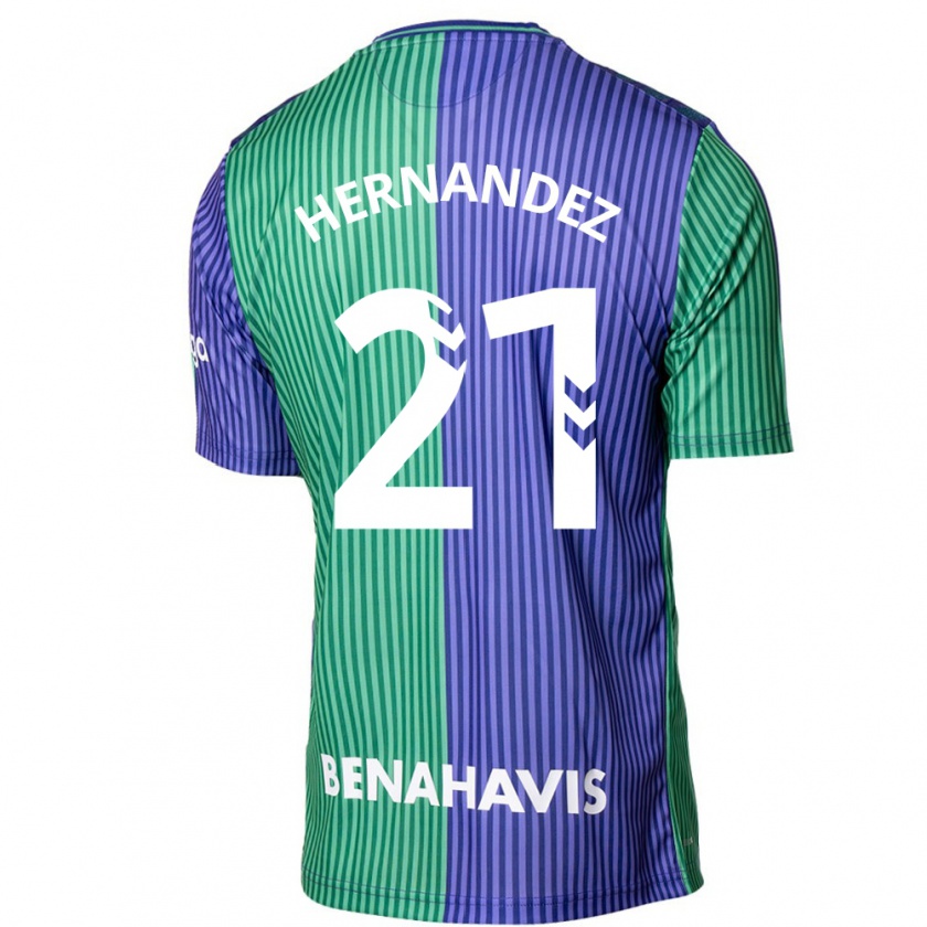 Kandiny Női Juan Hernández #21 Zöldes-Kék Idegenbeli Jersey 2023/24 Mez Póló Ing