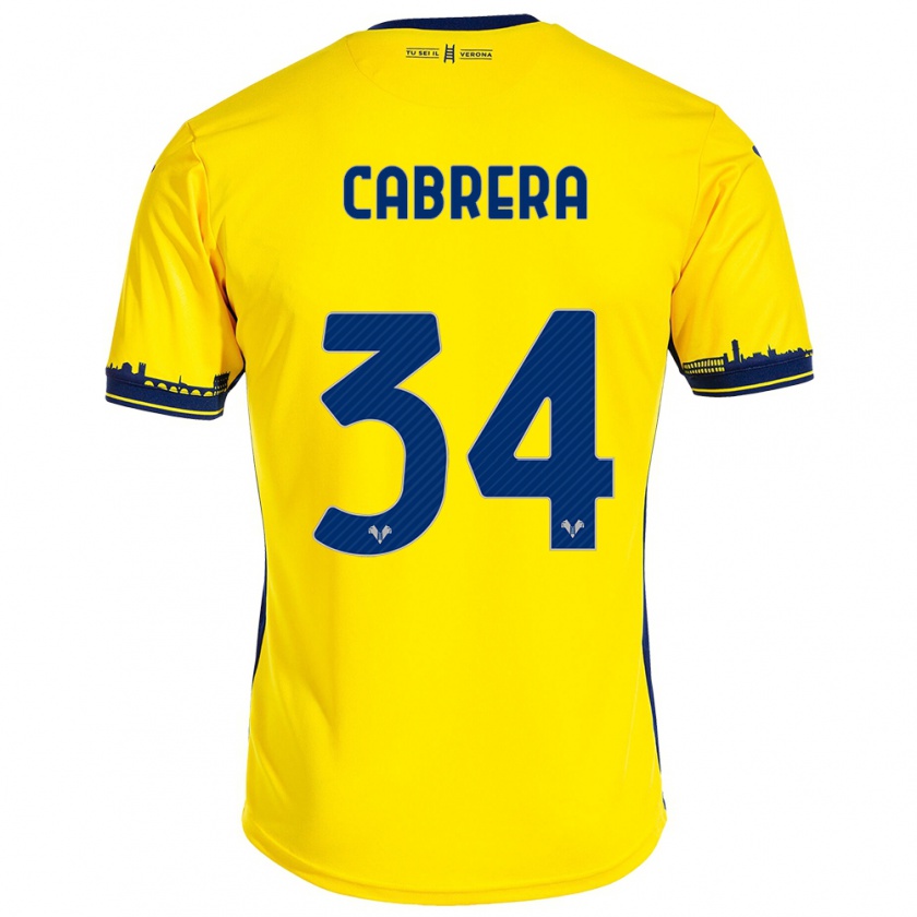 Kandiny Női Ilena Cabrera #34 Sárga Idegenbeli Jersey 2023/24 Mez Póló Ing