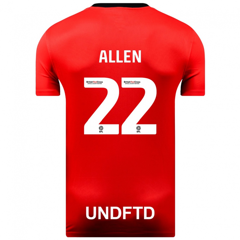 Kandiny Női Remi Allen #22 Piros Idegenbeli Jersey 2023/24 Mez Póló Ing