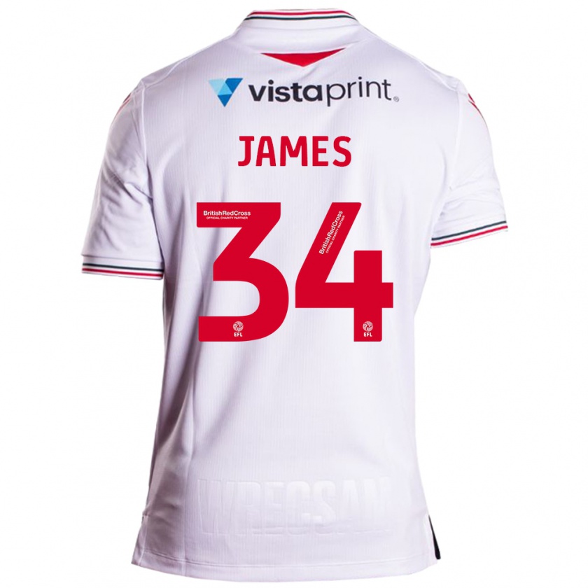 Kandiny Női Aaron James #34 Fehér Idegenbeli Jersey 2023/24 Mez Póló Ing