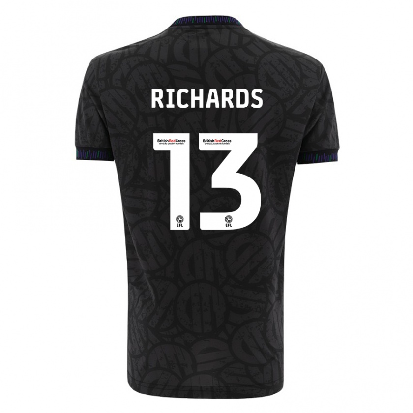 Kandiny Női Harvey Wiles-Richards #13 Fekete Idegenbeli Jersey 2023/24 Mez Póló Ing