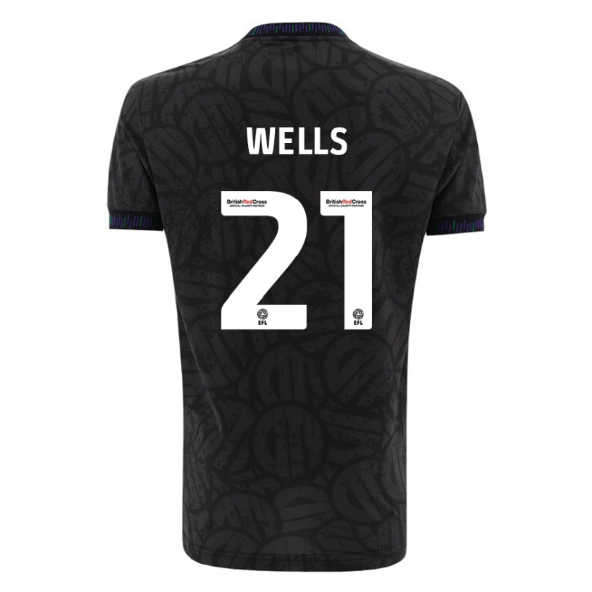 Kandiny Női Nahki Wells #21 Fekete Idegenbeli Jersey 2023/24 Mez Póló Ing