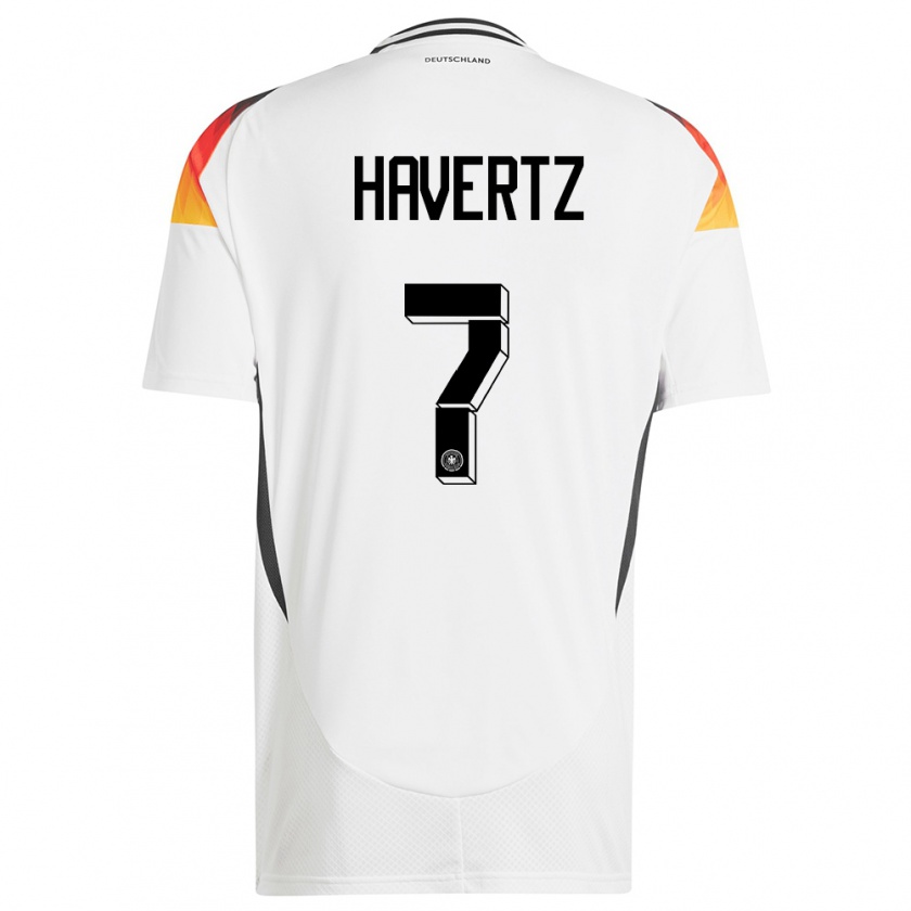 Kandiny Gyermek Németország Kai Havertz #7 Fehér Hazai Jersey 24-26 Mez Póló Ing