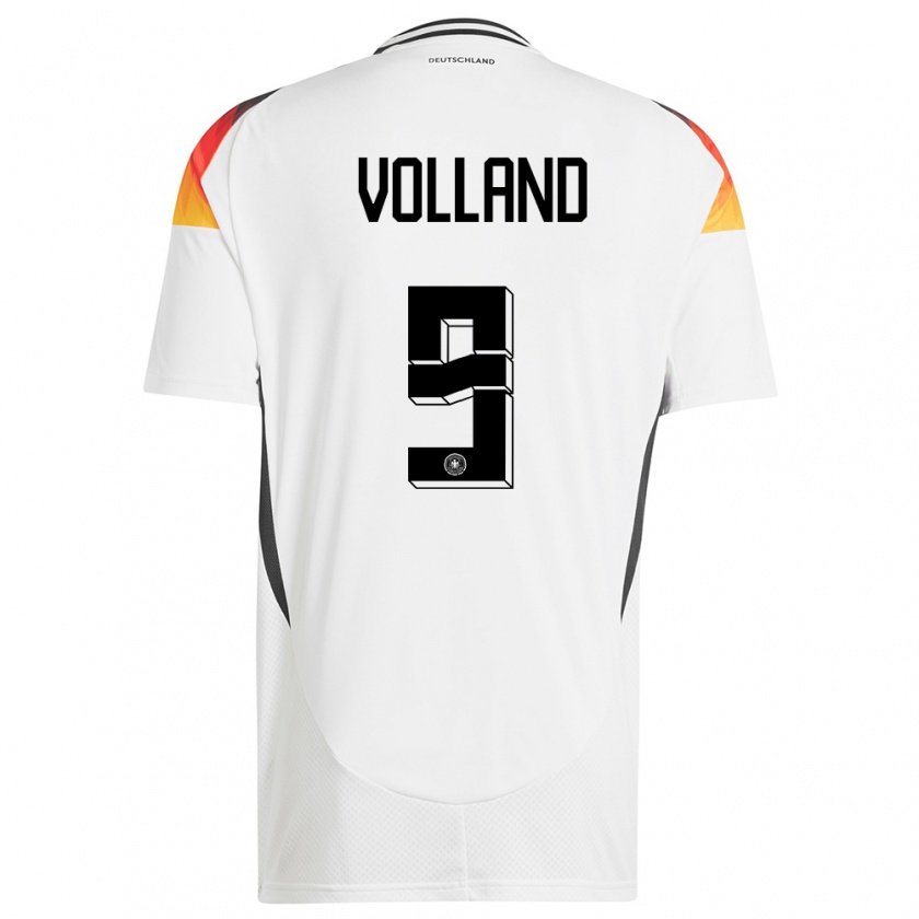 Kandiny Gyermek Németország Kevin Volland #9 Fehér Hazai Jersey 24-26 Mez Póló Ing