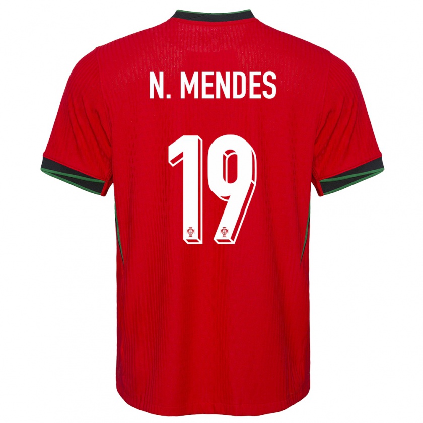 Kandiny Gyermek Portugália Nuno Mendes #19 Piros Hazai Jersey 24-26 Mez Póló Ing