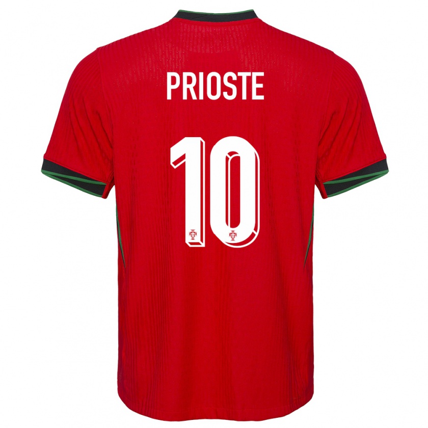 Kandiny Gyermek Portugália Diogo Prioste #10 Piros Hazai Jersey 24-26 Mez Póló Ing